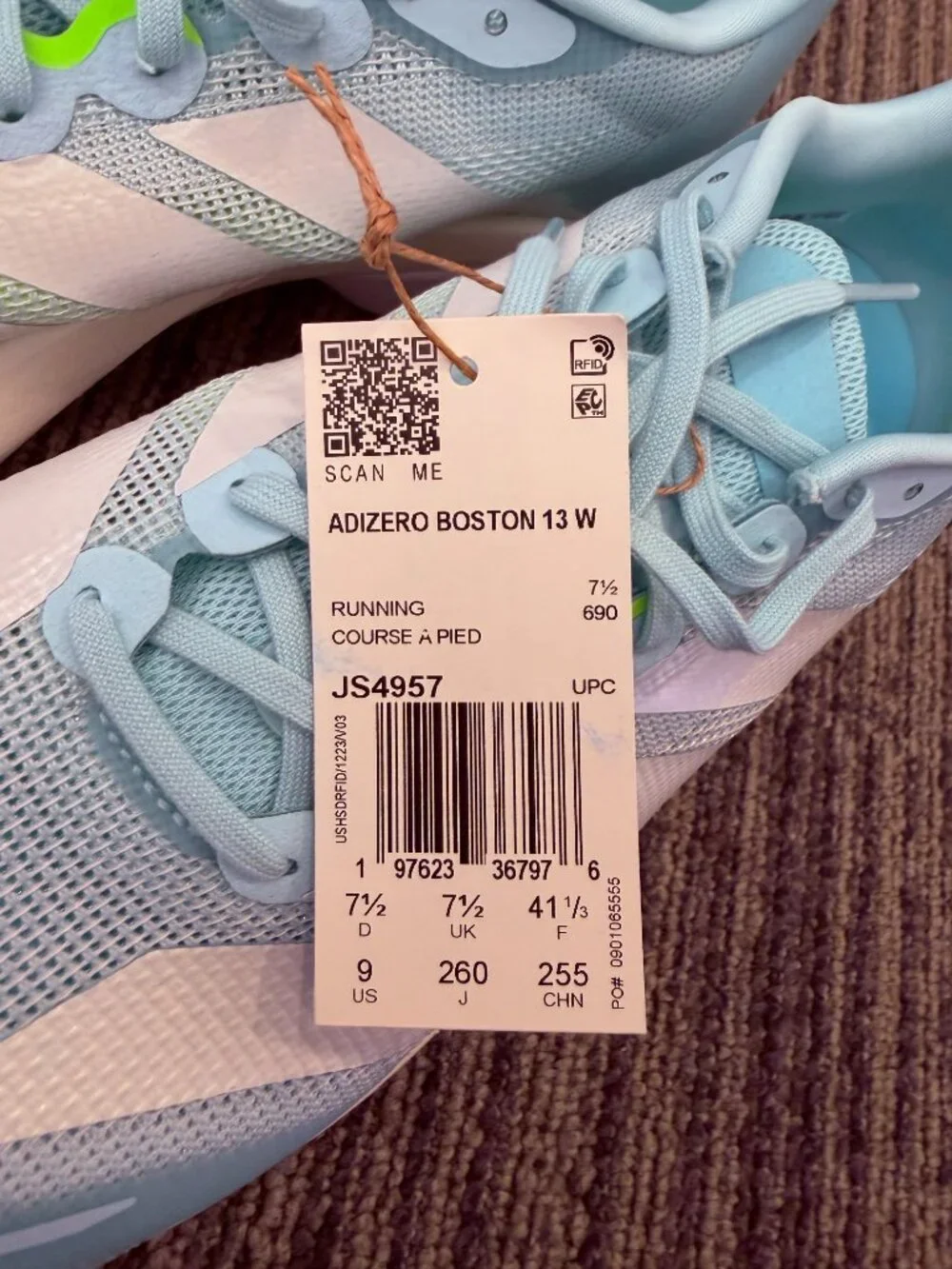 NEW ✨ Adidas Adizero Boston 13 - Women's 9 / Men's 7.5 - Light Blue - NEW ✨